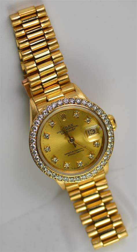 rolex gold womens|18k gold ladies rolex watch.